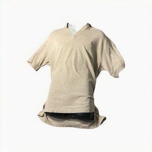 Tommy Hilfiger Polo Shirt Mens Medium Casual Dress Golf Preppy Country Club Tan